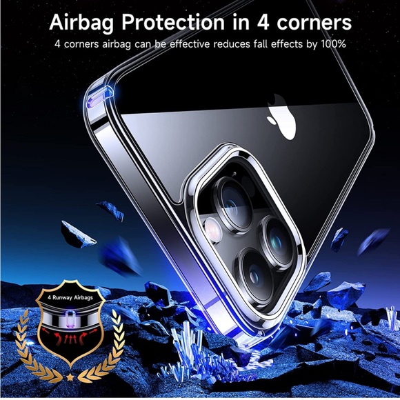 iPhone 14 Pro Case with 2X Screen Protector + 2X Lens Protector Bundle - Picture 4 of 7